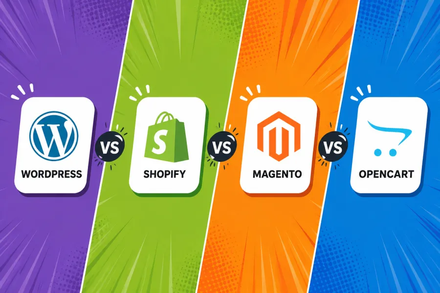 Wordpress vs shopify vs magento vs opencart